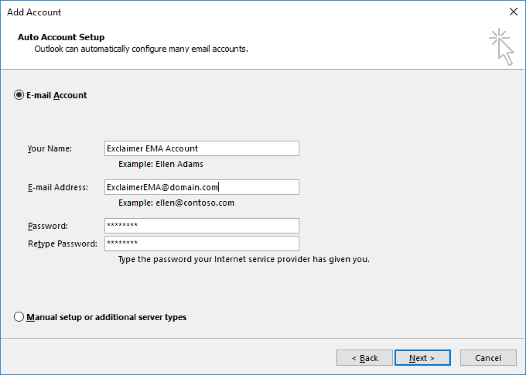 outlook 2016 cannot send test email imap exchange 2013